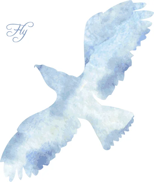 Silhouette d'oiseau aquarelle vectorielle — Image vectorielle