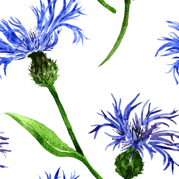 Modèle sans couture avec des fleurs bleues — Image vectorielle