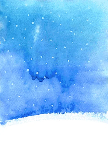 Aquarell Hintergrund mit Schnee — Stockvektor