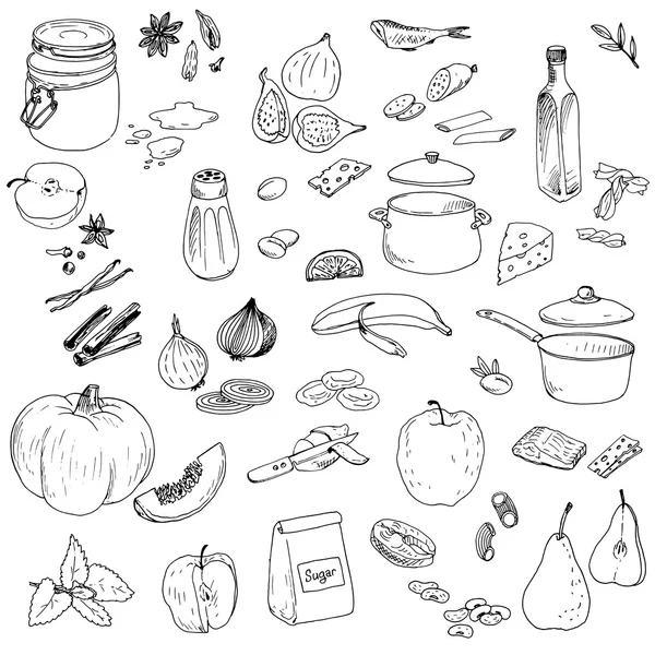 Set de alimentos vectoriales — Vector de stock