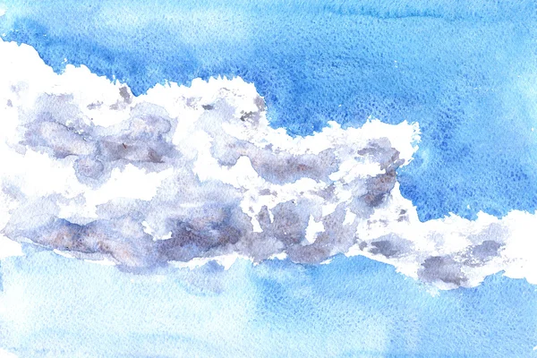 Watercolor drawing clouds — Stock Photo, Image