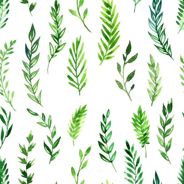 Nahtloses Muster mit grünen Blättern — Stockfoto