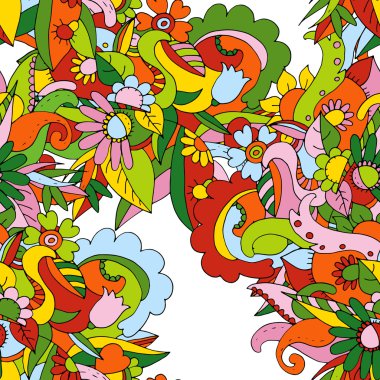 Doodle komik seamless modeli