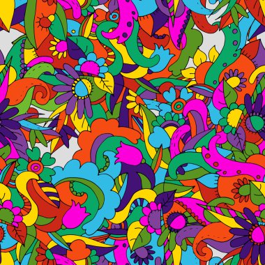 Doodle komik seamless modeli