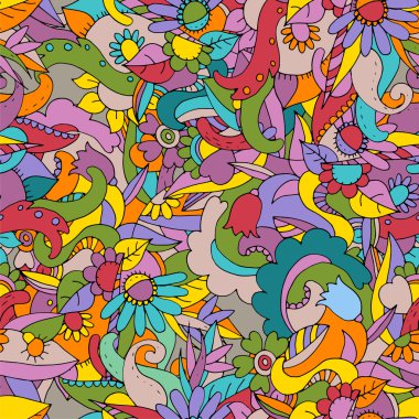 Doodle komik seamless modeli