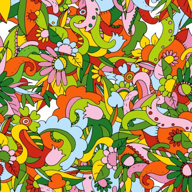 Doodle komik seamless modeli