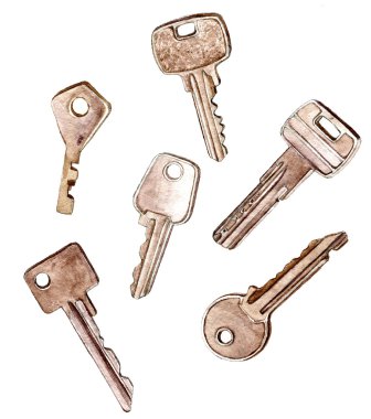 set of different keys clipart