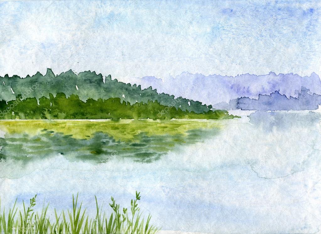 abstract watercolor landscape