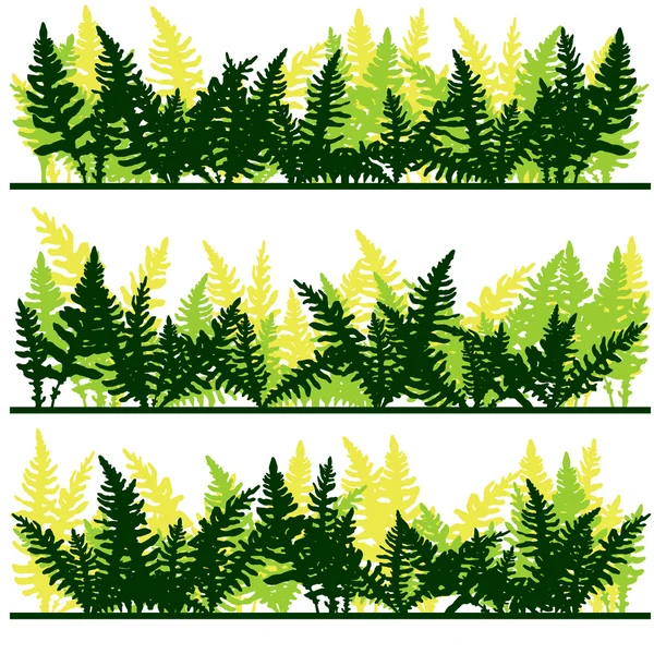 インク描画のシダの葉のセット — ストックベクタ