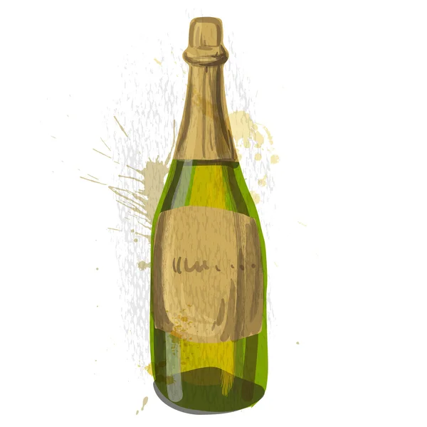 Láhev šampaňského — Stockový vektor