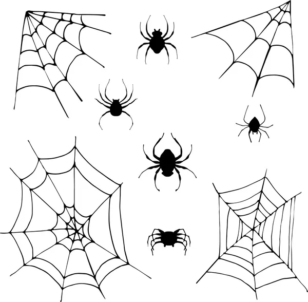 Spiders and cobwebs elements — Stock Illustration Spiders and cobwebs elements Royalty Free Stock Illustrations