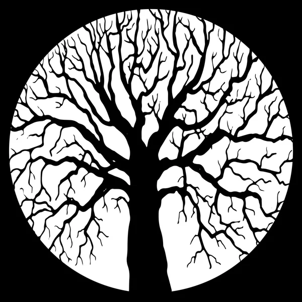 Дерево без силуету листя — стоковий вектор