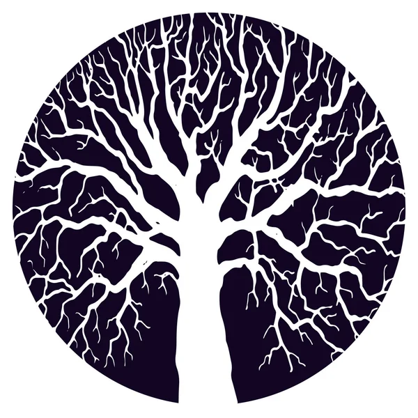 Árvore sem folhas silhueta — Vetor de Stock
