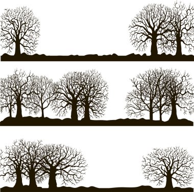 kış orman siluetleri lanscapes