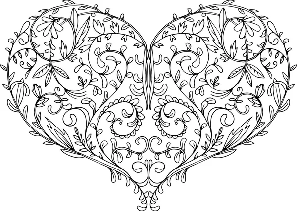 Открытое узорчатое сердце — стоковый вектор