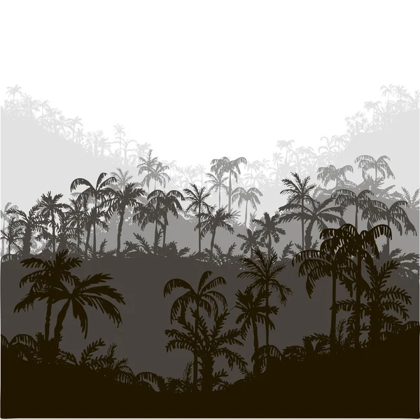 Paisaje con palmeras — Archivo Imágenes Vectoriales