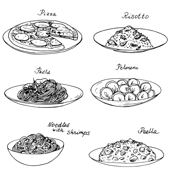 Set de platos nacionales — Archivo Imágenes Vectoriales