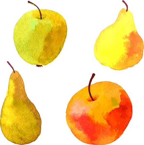 Acuarela dibujar frutas — Vector de stock