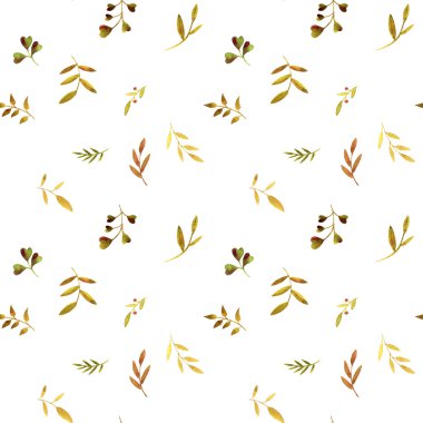 Suluboya yapraklı kusursuz desen