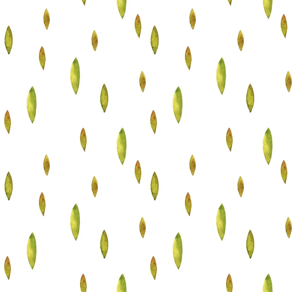 Płynny wzór z akwarelowymi zielonymi liśćmi — Zdjęcie stockowe