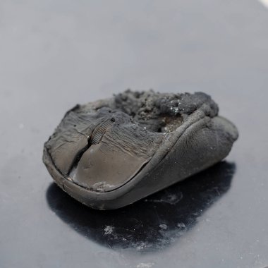 Ev aletleri yangın konsepti. Yangından sonra kablosuz bilgisayar faresi. Yangın güvenliği, görsel yardım.