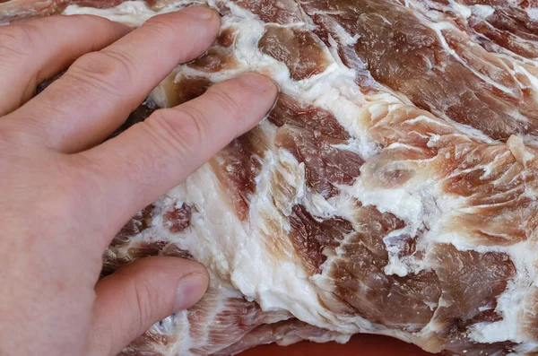 Hausgemachte Capicola Coppa Trocken Gepökelte Schweinelende Nach Und Nach Rezept — Stockfoto