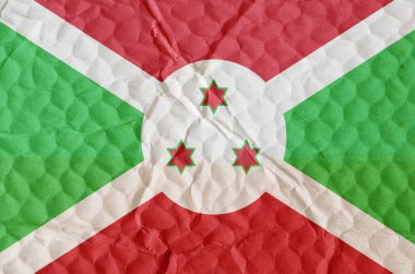 Düz olmayan bir yüzey üzerinde Burundi 'nin ulusal bayrağı. Özgürlük kavramı, ulusun bağımsızlığı..