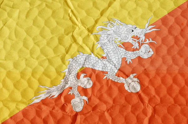 凹凸のある表面にブータンの国旗 自由の概念 国家の独立 — ストック写真
