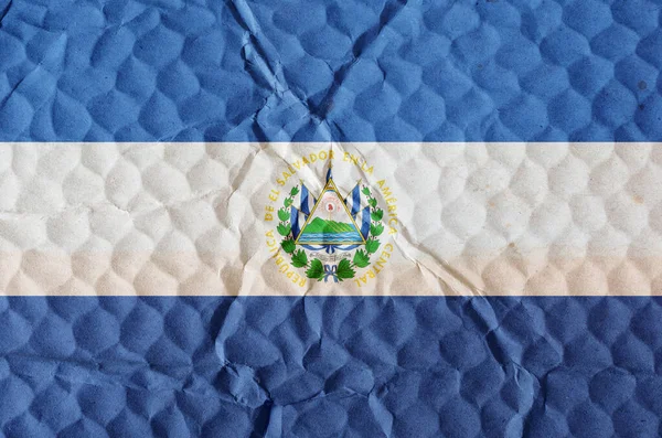 Μπλε Σημαία Της Δημοκρατίας Του Σαλβαδόρ Ανώμαλη Επιφάνεια Εθνική Σημαία — Φωτογραφία Αρχείου