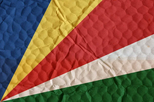 凹凸のある質感の表面にセイシェル共和国のカラフルな多色のフラグ この島の国旗は東アフリカにある 国家の誇り 独立の概念 — ストック写真
