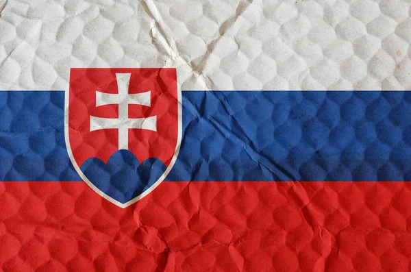 Flaga Republiki Słowackiej Nierównej Fakturowanej Powierzchni Flaga Kraju Położonego Europie — Zdjęcie stockowe
