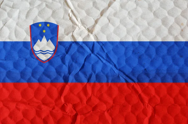 旗スロベニア共和国は凹凸のある表面にあります 国の国旗は南ヨーロッパにある 国家の誇り 独立の概念 — ストック写真