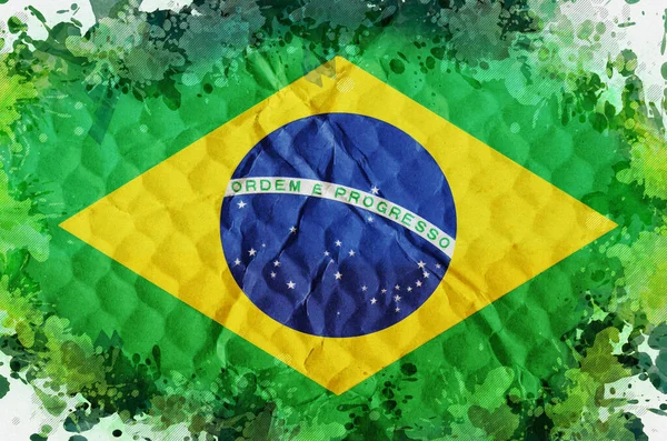 Bandeira nacional do Brasil. Conceito de liberdade, independência do — Fotografia de Stock