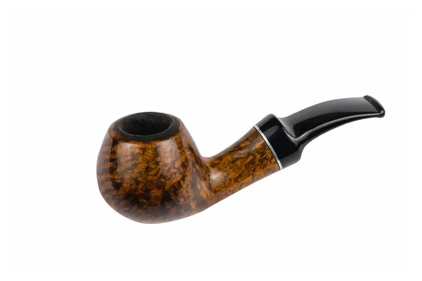 Une pipe à fumer Briar. Accessoire fumeur en bois avec une forme courbée. — Image vectorielle