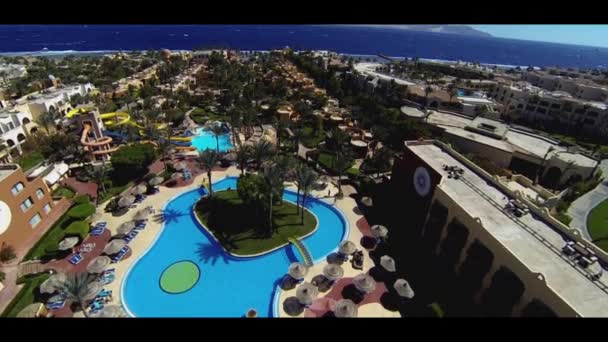 Luftschwimmbecken ägyptisches Hotel in Sharm el Sheikh — Stockvideo