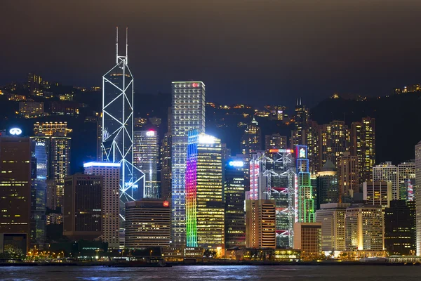 Escena nocturna de Victoria Harbour — Foto de Stock