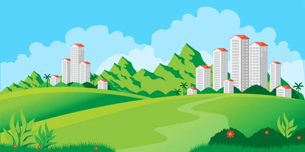 Modern Building Society Mountains Royalty Free Vector — Wektor stockowy