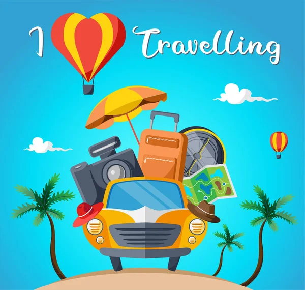 Summer Time Vacation Travel Royalty Free Vector — Stock vektor