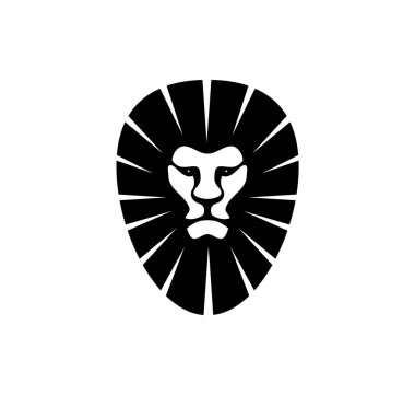 Aslan logosu, kraliyet kral hayvanı, vektör illüstrasyon simgesi