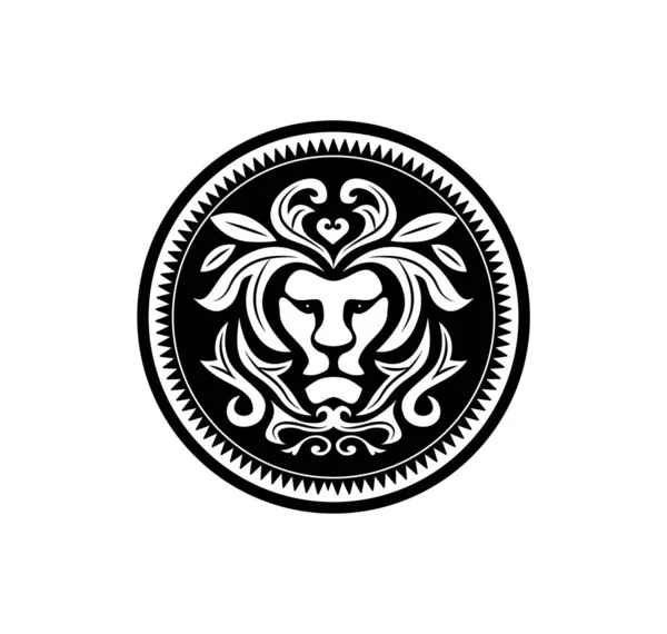 Aslan logosu, kraliyet kral hayvanı, vektör illüstrasyon simgesi