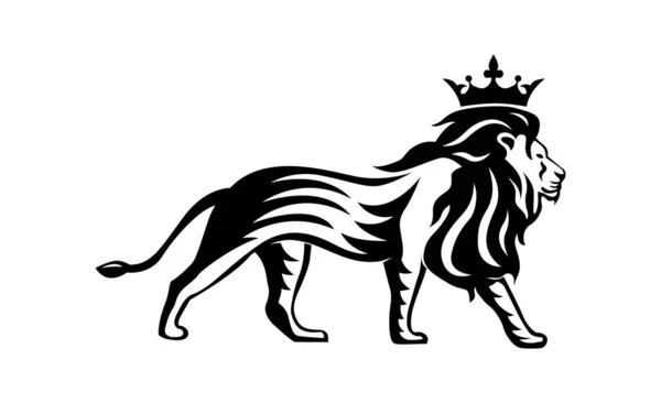 Aslan logosu, kraliyet kral hayvanı, vektör illüstrasyon simgesi