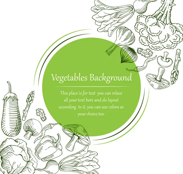 Organikus Zöldség Élelmiszer Sablon Szöveges Sablonnal — Stock Vector