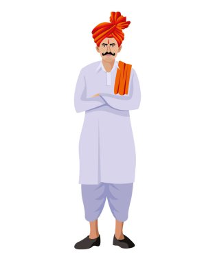 Feta ve tilak giymiş maharetli bir adam.