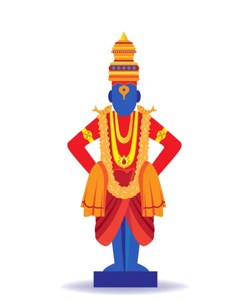 Indian God Vitthal Pandurang Isolated — Archivo Imágenes Vectoriales