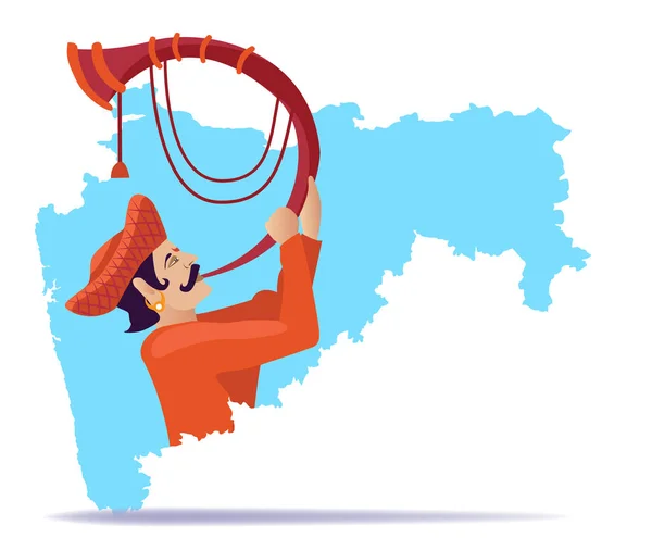 harita vektör illüstrasyonlu maharashtra Tutari adam