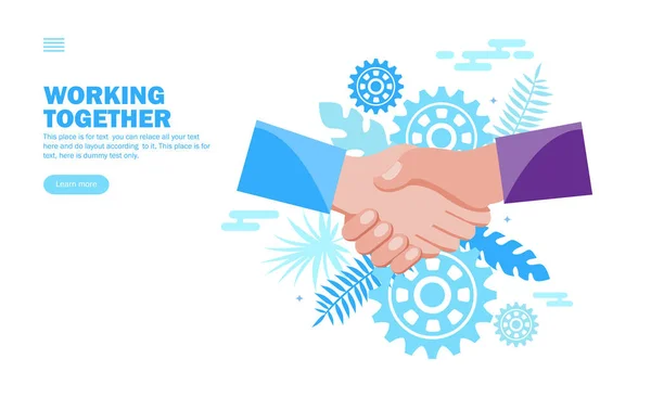 Shake Hand Congratulation Working Process Environment — Image vectorielle