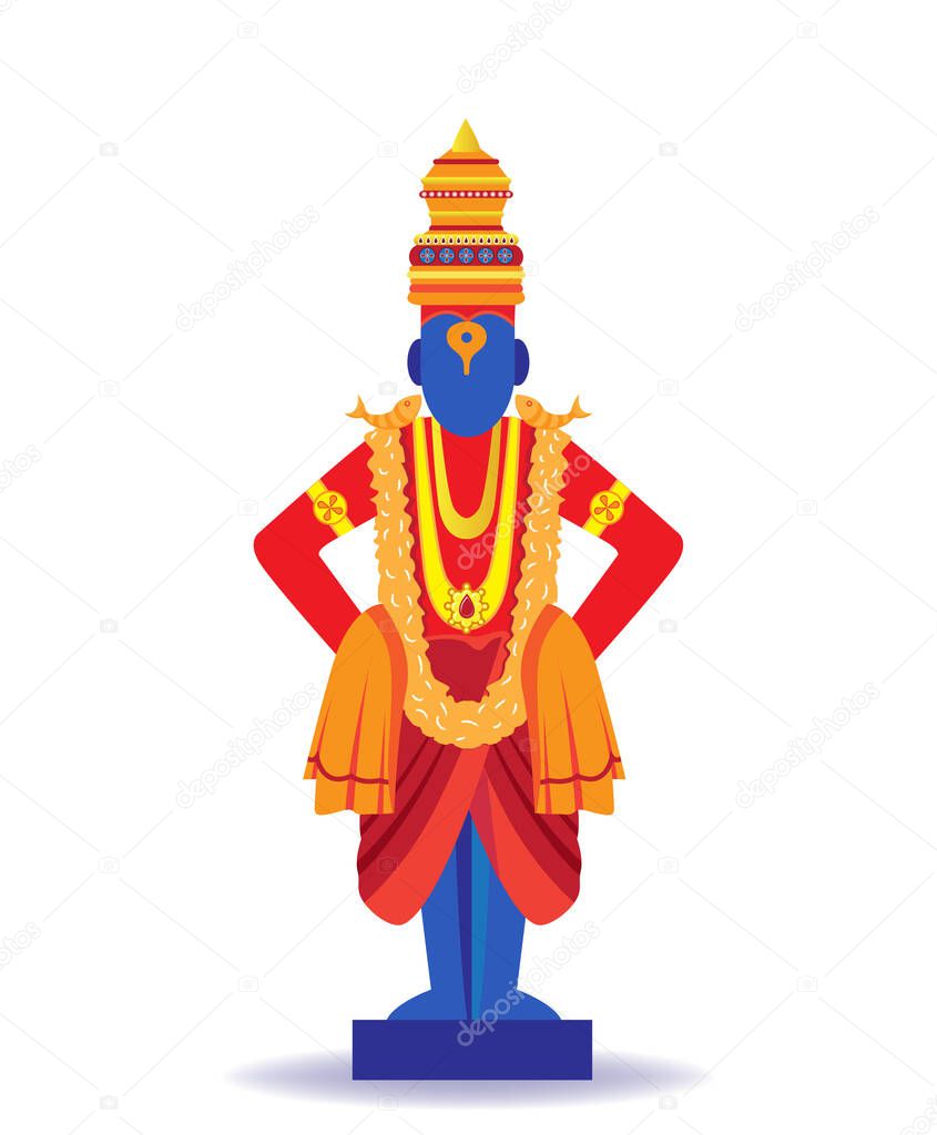 indian god vitthal - pandurang isolated