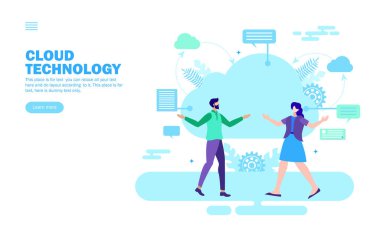 Ekip bulut teknolojisi illüstrasyonunu tartışıyor