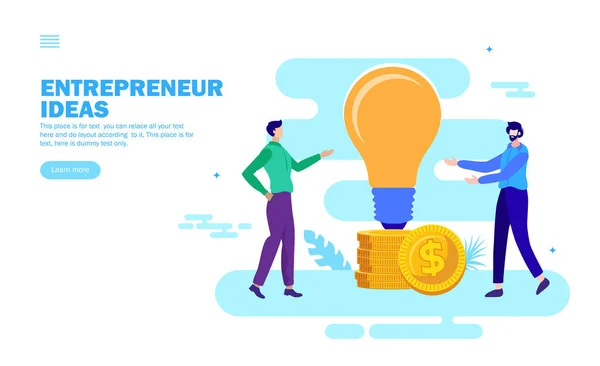 お金を稼ぐための起業家のアイデアを共有する — ストックベクタ