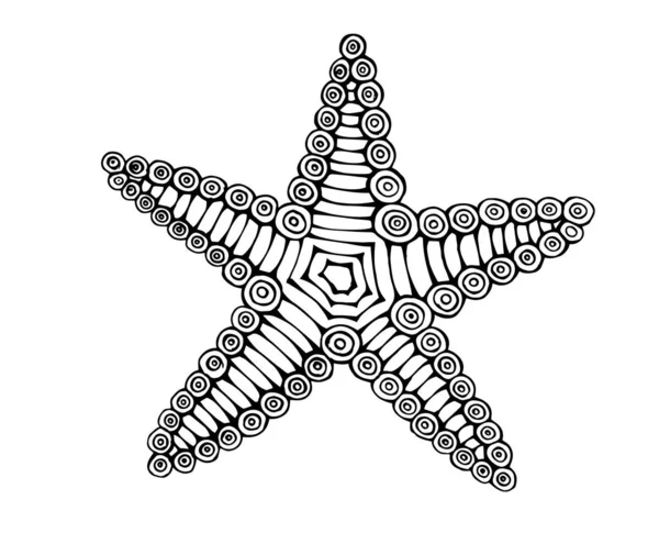 Vinobraní Ručně Kreslené Čáry Výtvarné Hvězdy Ryby Ryté Vektorové Ilustrace — Stockový vektor